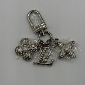 Upcycled Silver Crystal Monogram Key Charm